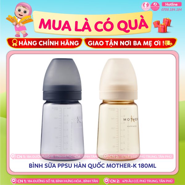 BÌNH SỮA PPSU HÀN QUỐC MOTHER-K 180ML