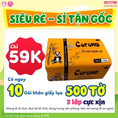 Khăn giấy corona 500 tờ