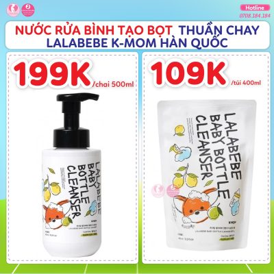 Nước rửa bình tạo bọt Lalabebe Kmon Hàn Quốc