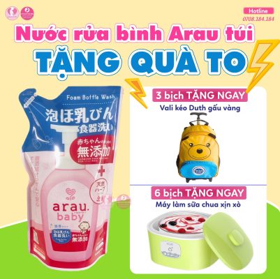 Nước rửa bìn Arau túi