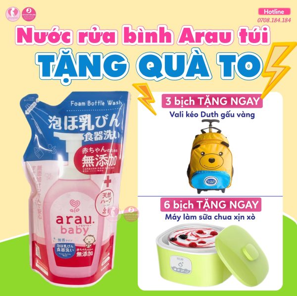 Nước rửa bìn Arau túi